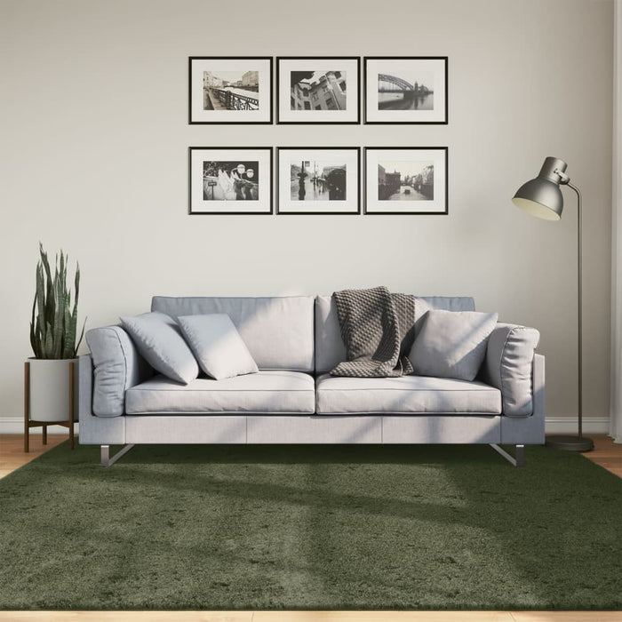 Covor HUARTE, fir scurt moale și lavabil verde pădure 200x200cm - WALTI WALTI