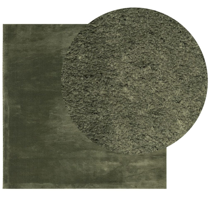 Covor HUARTE, fir scurt moale și lavabil verde pădure 240x240cm - WALTI WALTI