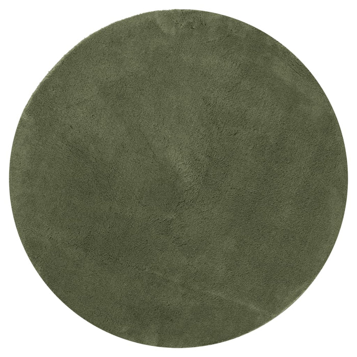 Covor HUARTE, fir scurt, moale și lavabil, verde pădure Ø 80 cm - WALTI WALTI