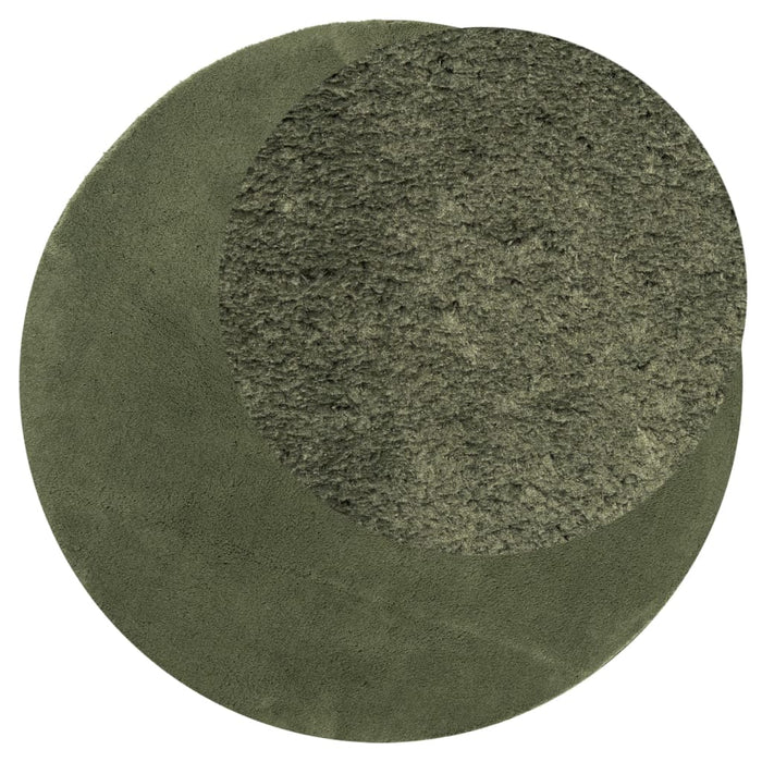 Covor HUARTE, fir scurt, moale și lavabil, verde pădure Ø 120cm - WALTI WALTI