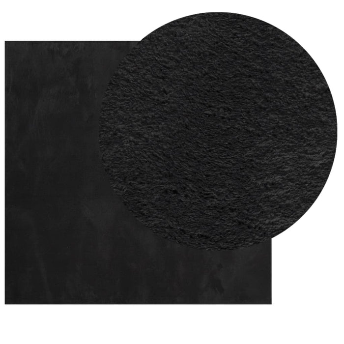 Covor HUARTE, fir scurt, moale și lavabil, negru, 160x160 cm - WALTI WALTI