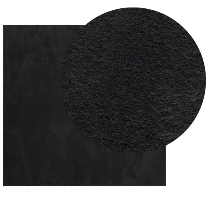 Covor HUARTE, fir scurt, moale și lavabil, negru, 200x200 cm - WALTI WALTI