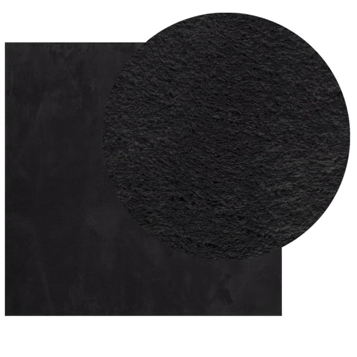Covor HUARTE, fir scurt, moale și lavabil, negru, 240x240 cm - WALTI WALTI