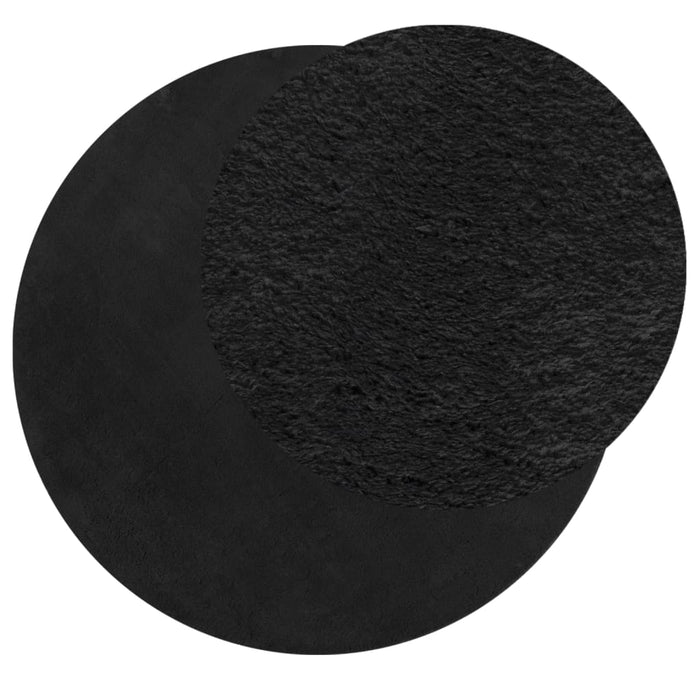 Covor HUARTE, fir scurt, moale și lavabil, negru, Ø 80 cm - WALTI WALTI
