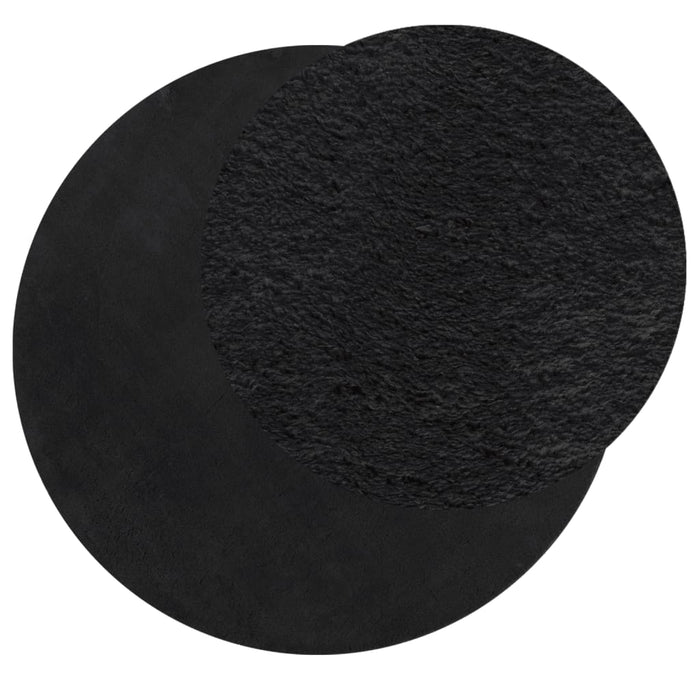 Covor HUARTE, fir scurt, moale și lavabil, negru, Ø 120 cm - WALTI WALTI