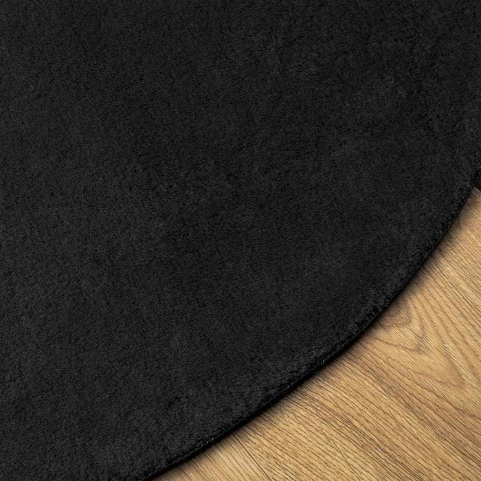Covor HUARTE, fir scurt, moale și lavabil, negru, Ø 200 cm - WALTI WALTI