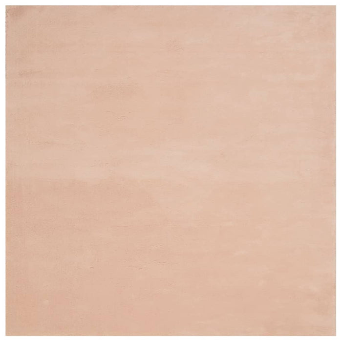 Covor HUARTE, fir scurt, moale și lavabil, roz pudră, 160x160cm - WALTI WALTI