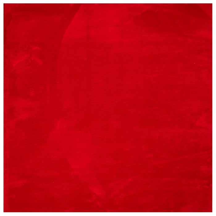 Covor HUARTE, fir scurt, moale și lavabil, roșu, 120x120 cm WALTI