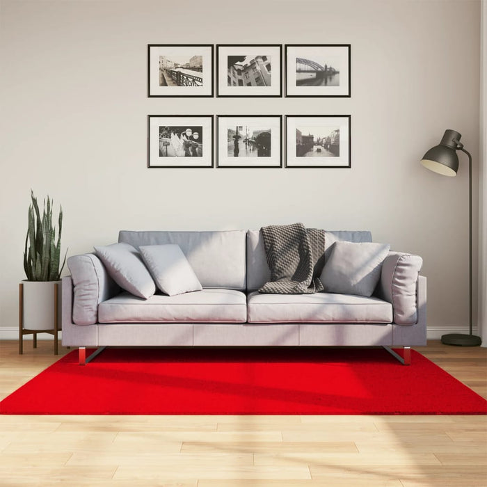 Covor HUARTE, fir scurt, moale și lavabil, roșu, 120x170 cm WALTI