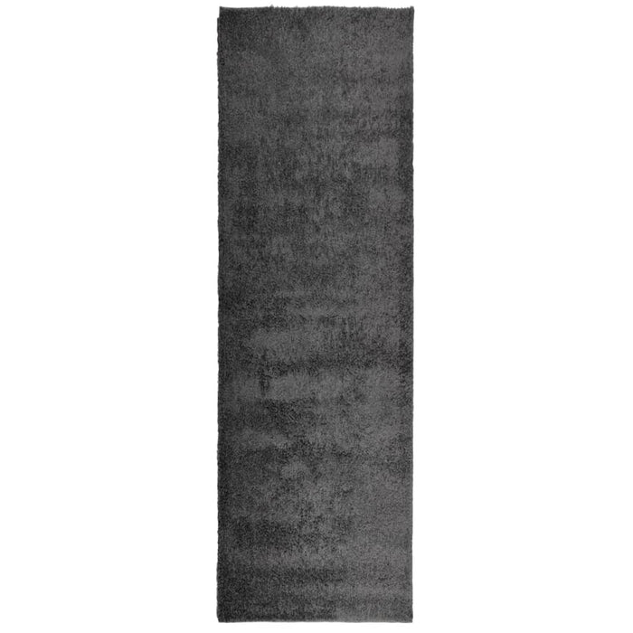 Covor pufos "PAMPLONA" cu fire înalte antracit modern 80x250 cm WALTI