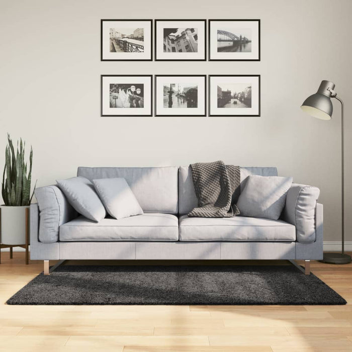 Covor pufos "PAMPLONA" fire înalte antracit modern 120x170 cm - WALTI WALTI