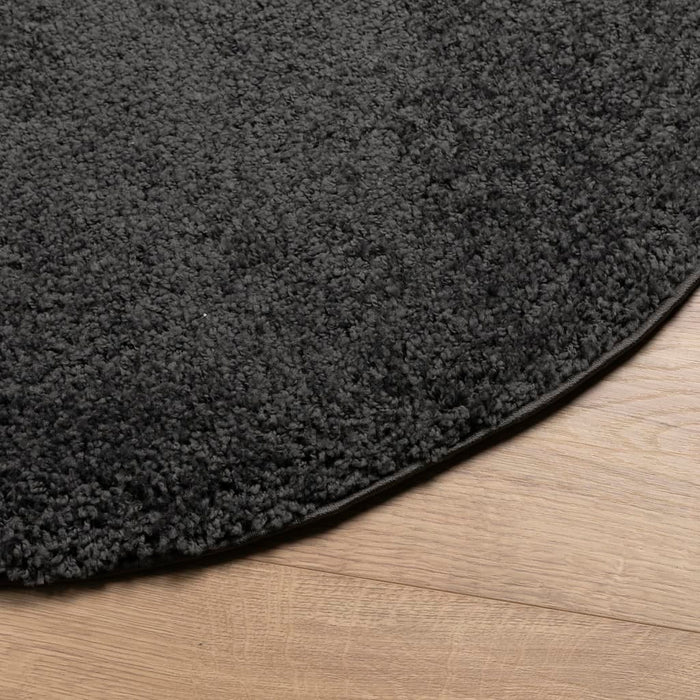 Covor pufos "PAMPLONA" cu fire înalte, antracit modern Ø 120 cm WALTI