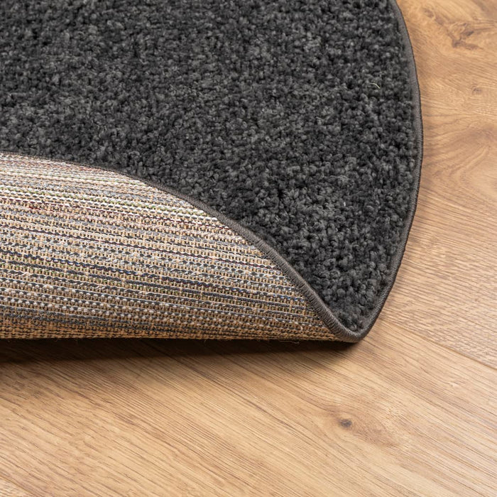 Covor pufos "PAMPLONA" cu fire înalte, antracit modern Ø 120 cm WALTI