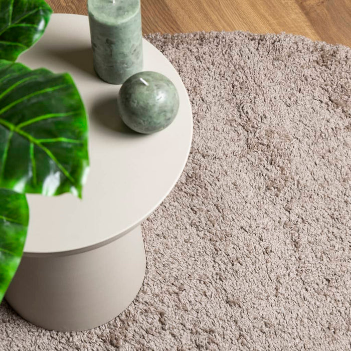 Covor pufos "PAMPLONA" cu fire înalte, bej modern, Ø 100 cm WALTI