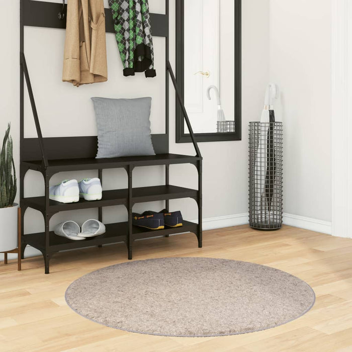 Covor pufos "PAMPLONA" cu fire înalte, bej modern, Ø 100 cm WALTI