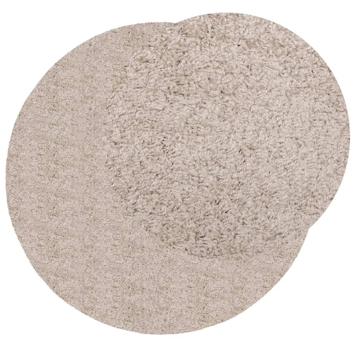 Covor pufos "PAMPLONA" cu fire înalte, bej modern, Ø 160 cm WALTI