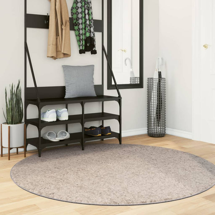 Covor pufos "PAMPLONA" cu fire înalte, bej modern, Ø 160 cm WALTI