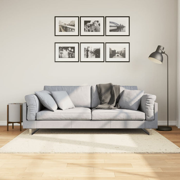 Covor pufos "PAMPLONA" cu fire înalte, crem modern, 120x170 cm - WALTI WALTI
