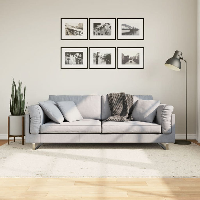 Covor pufos "PAMPLONA" cu fire înalte, crem modern, 160x230 cm - WALTI WALTI