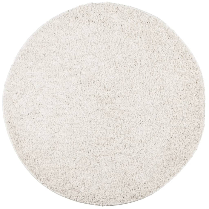 Covor pufos "PAMPLONA" cu fire înalte, crem modern Ø 120 cm WALTI