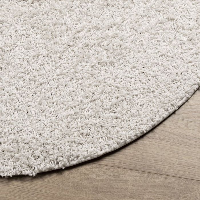 Covor pufos "PAMPLONA" cu fire înalte, crem modern Ø 120 cm WALTI
