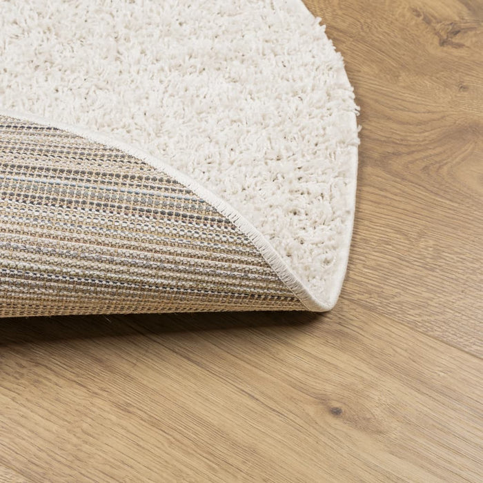 Covor pufos "PAMPLONA" cu fire înalte, crem modern Ø 120 cm WALTI