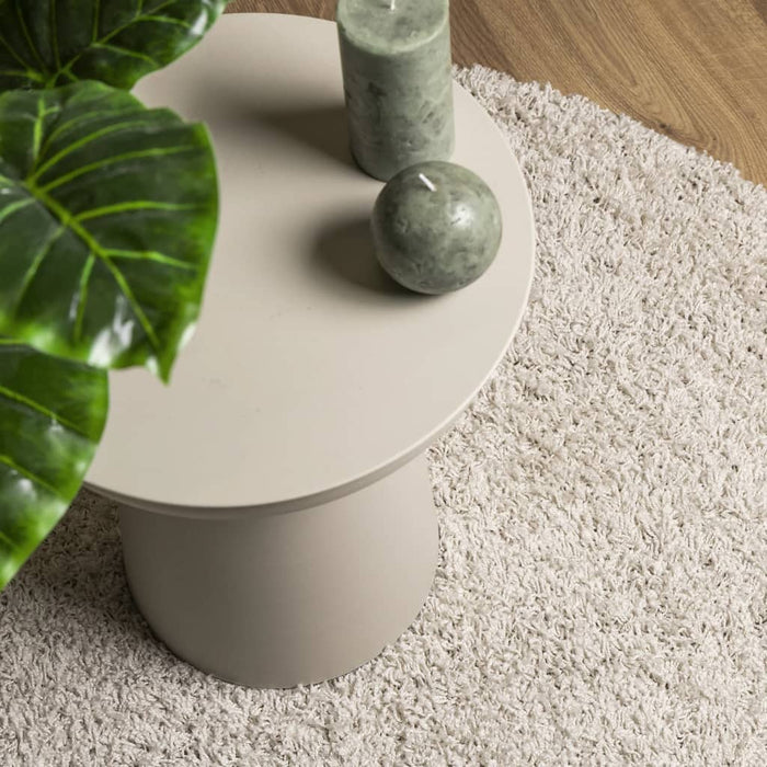 Covor pufos "PAMPLONA" cu fire înalte, crem modern Ø 120 cm WALTI
