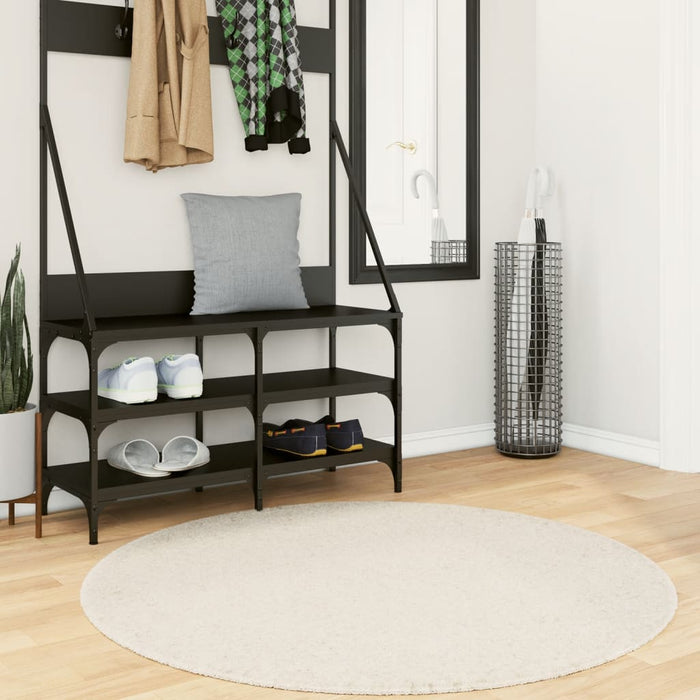 Covor pufos "PAMPLONA" cu fire înalte, crem modern Ø 120 cm WALTI