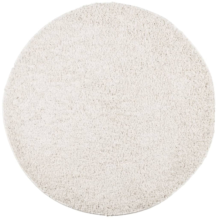Covor pufos "PAMPLONA" cu fire înalte, crem modern Ø 160 cm WALTI