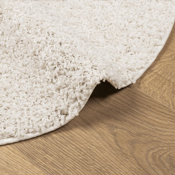 Covor pufos "PAMPLONA" cu fire înalte, crem modern Ø 160 cm WALTI