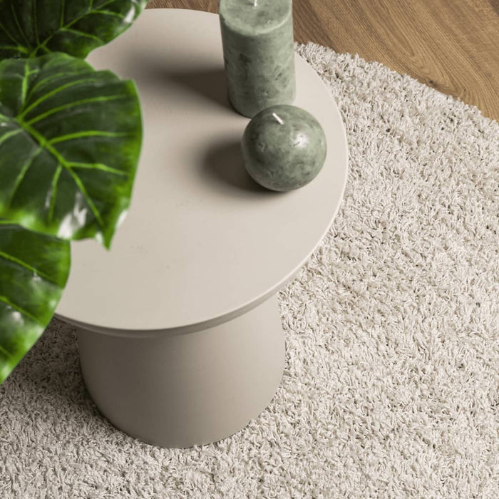 Covor pufos "PAMPLONA" cu fire înalte, crem modern Ø 160 cm WALTI