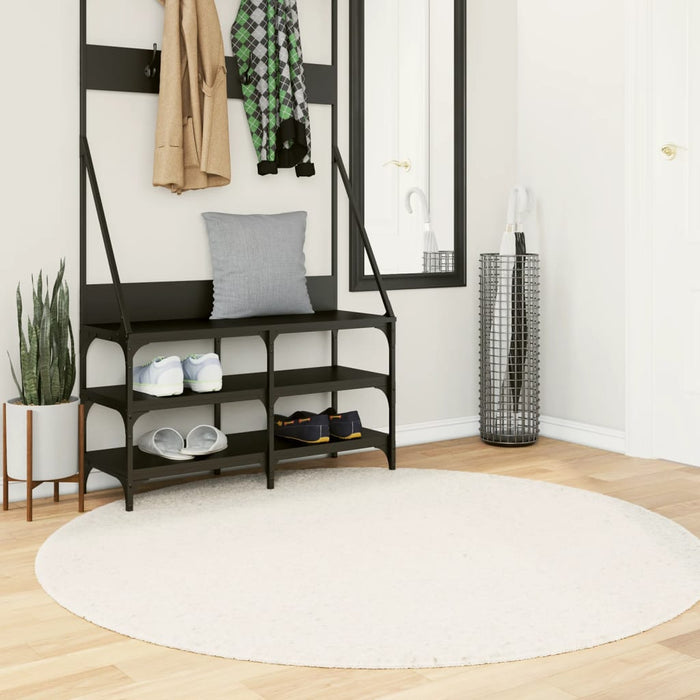 Covor pufos "PAMPLONA" cu fire înalte, crem modern Ø 160 cm WALTI