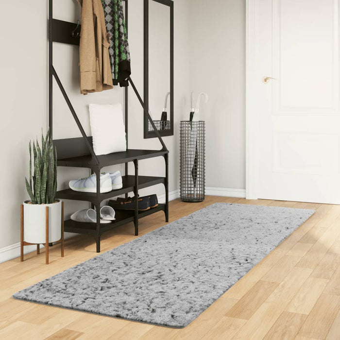 Covor pufos "PAMPLONA" cu fire înalte, gri modern, 80x250 cm WALTI