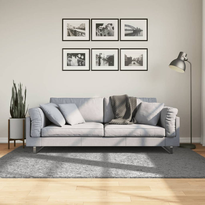 Covor pufos "PAMPLONA" cu fire înalte, gri modern, 140x200 cm - WALTI WALTI