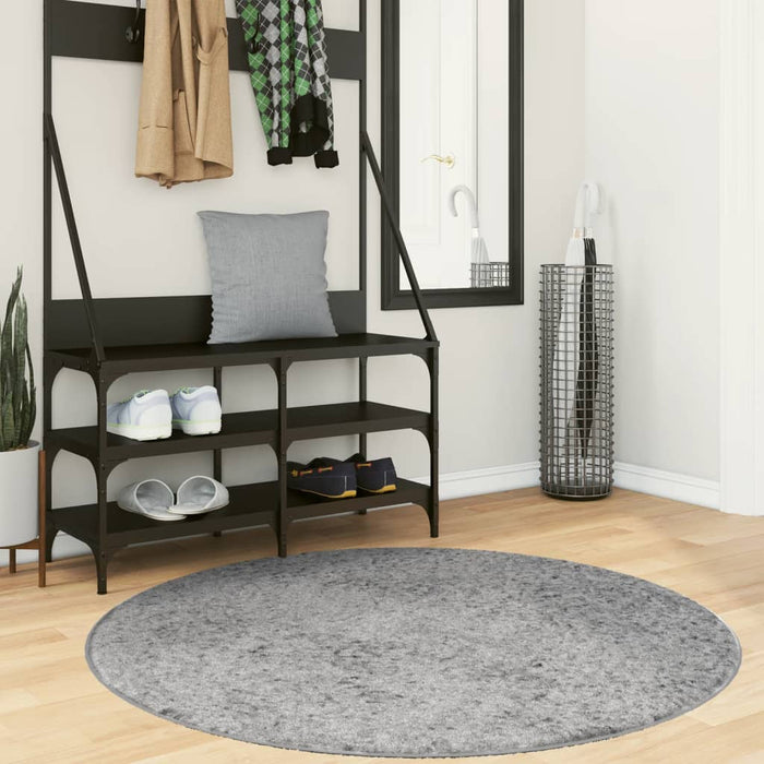 Covor pufos "PAMPLONA" cu fire înalte, gri modern, Ø 120 cm WALTI