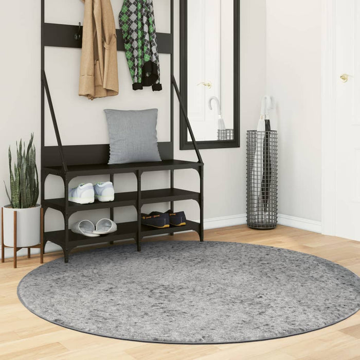 Covor pufos "PAMPLONA" cu fire înalte, gri modern, Ø 160 cm WALTI