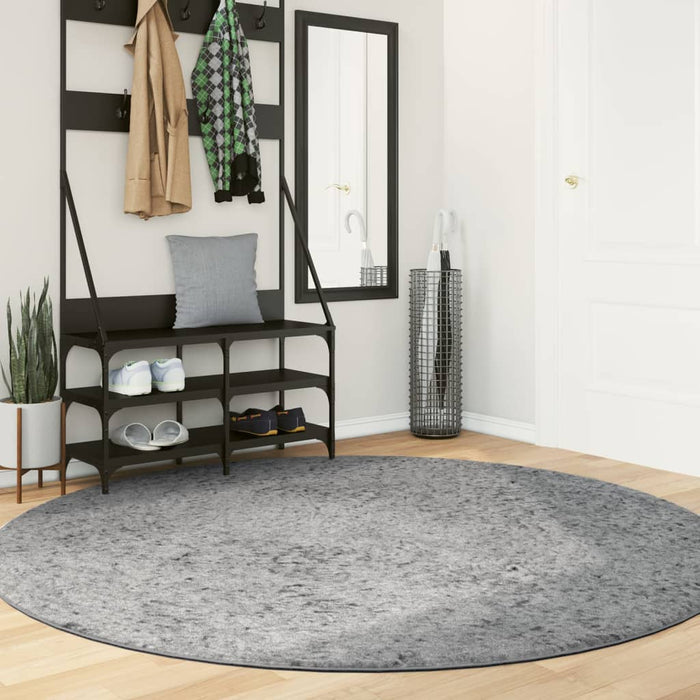 Covor pufos "PAMPLONA" cu fire înalte, gri modern, Ø 200 cm WALTI