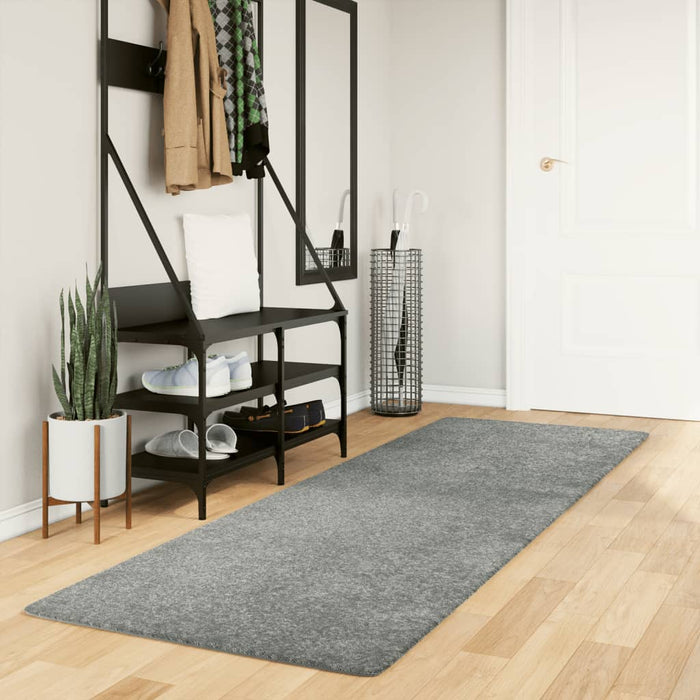 Covor pufos "PAMPLONA" cu fire înalte, verde modern, 80x250 cm - WALTI WALTI