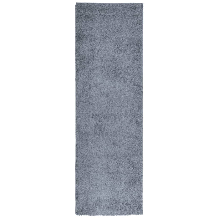 Covor pufos "PAMPLONA" cu fire înalte albastru modern 80x250 cm - WALTI WALTI