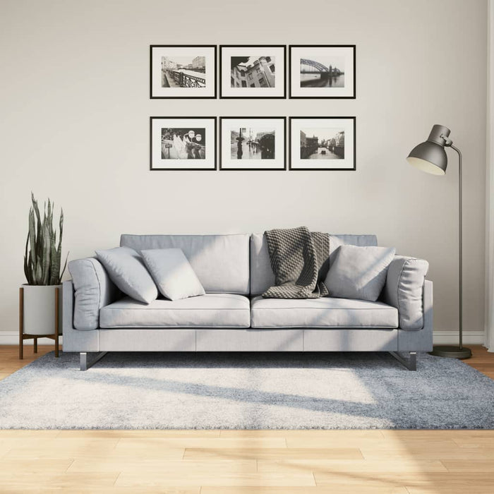 Covor pufos "PAMPLONA" fire înalte, albastru modern 140x200 cm WALTI