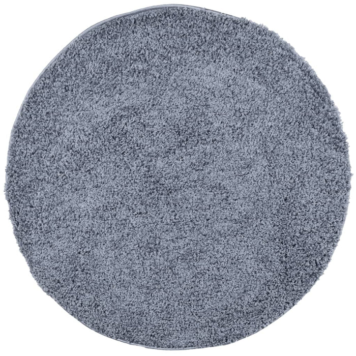Covor pufos "PAMPLONA" cu fire înalte, albastru modern Ø 120 cm WALTI