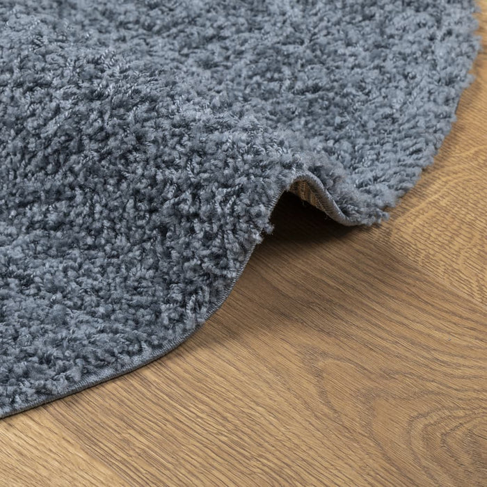Covor pufos "PAMPLONA" cu fire înalte, albastru modern Ø 120 cm WALTI