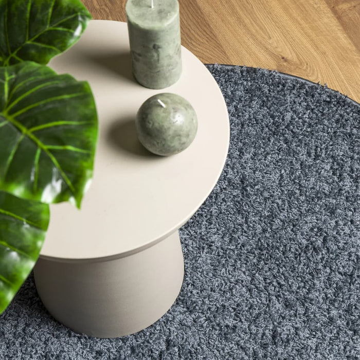 Covor pufos "PAMPLONA" cu fire înalte, albastru modern Ø 120 cm WALTI