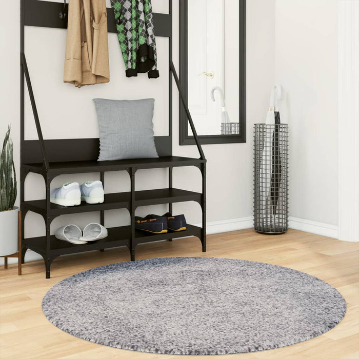 Covor pufos "PAMPLONA" cu fire înalte, albastru modern Ø 120 cm WALTI