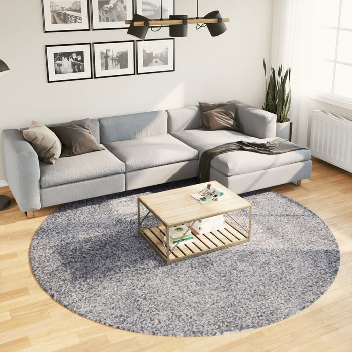 Covor pufos "PAMPLONA" cu fire înalte, albastru modern Ø 240 cm WALTI