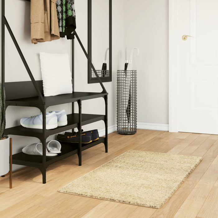 Covor pufos "PAMPLONA" cu fire înalte, auriu modern, 60x110 cm - WALTI WALTI