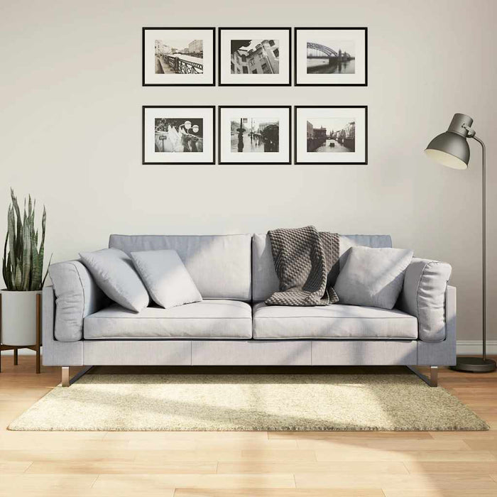 Covor pufos "PAMPLONA" cu fire înalte, auriu modern, 80x150 cm WALTI