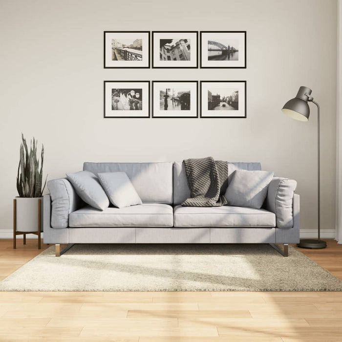 Covor pufos "PAMPLONA" cu fire înalte, auriu modern, 120x170 cm - WALTI WALTI