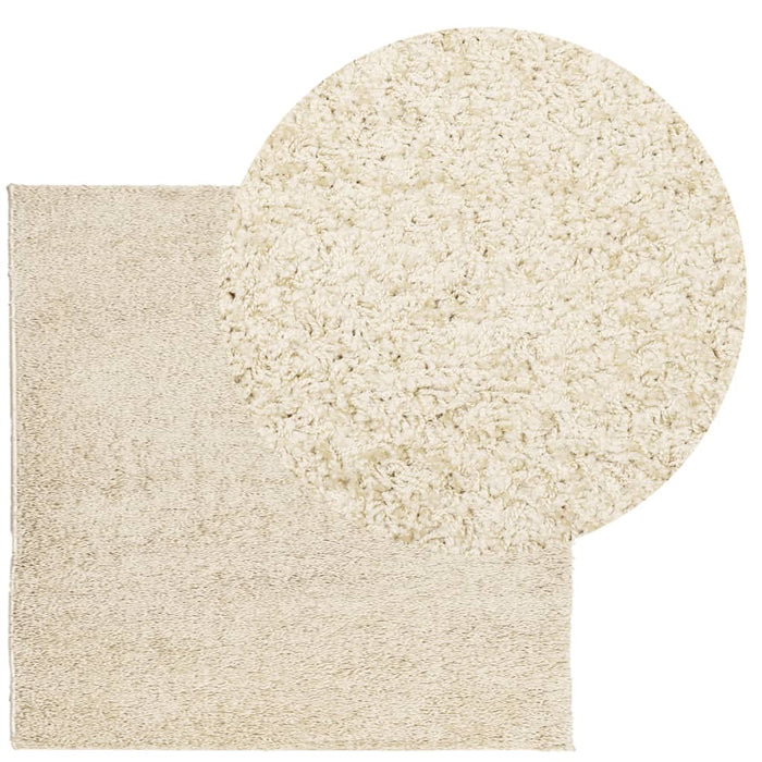 Covor pufos "PAMPLONA" cu fire înalte, auriu modern, 160x160 cm - WALTI WALTI
