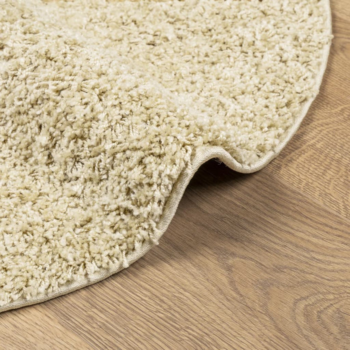 Covor pufos "PAMPLONA" cu fire înalte, auriu modern, Ø 160 cm - WALTI WALTI